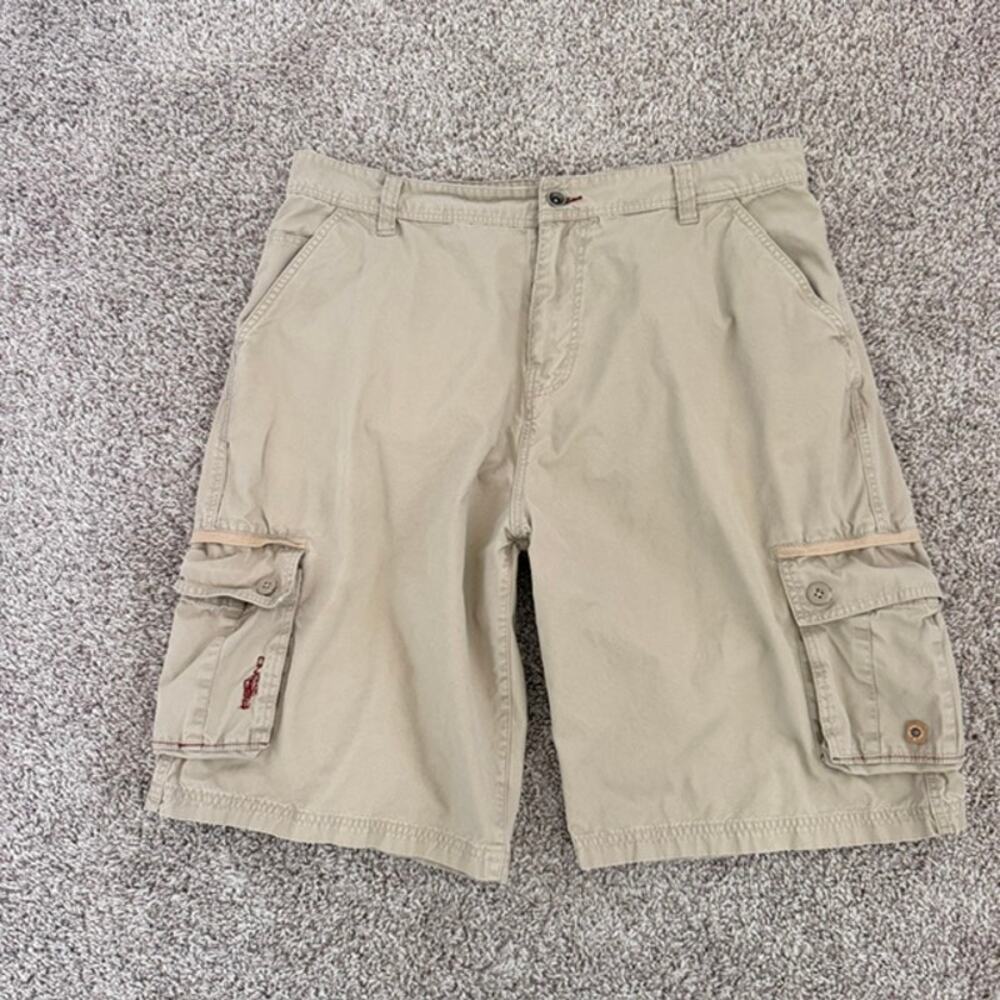 Khaki Cargo Shorts Men's 36 Red Sand Beige‎ High Rise 11.5 Inseam Comfortable